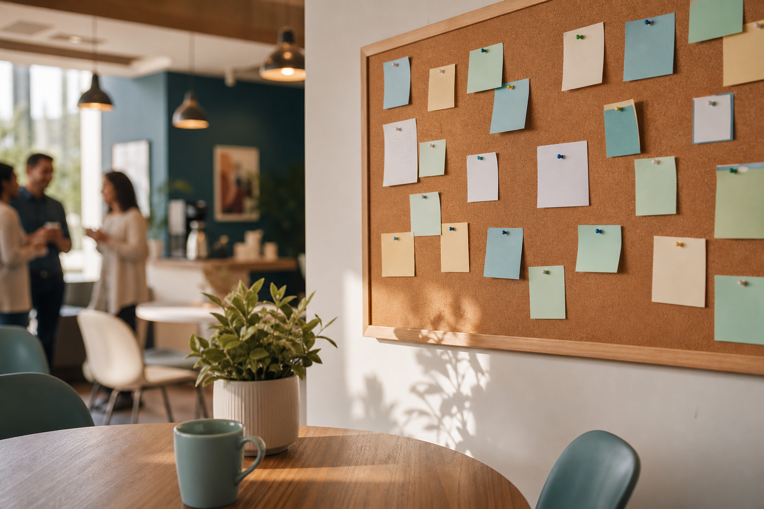 An office scene that suggests workplace benefits and planning