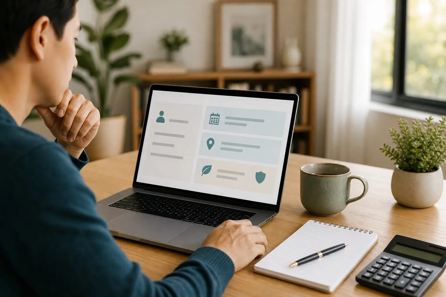 A professional reviewing a scenario-based insurance comparison using limited, non-identifying information.